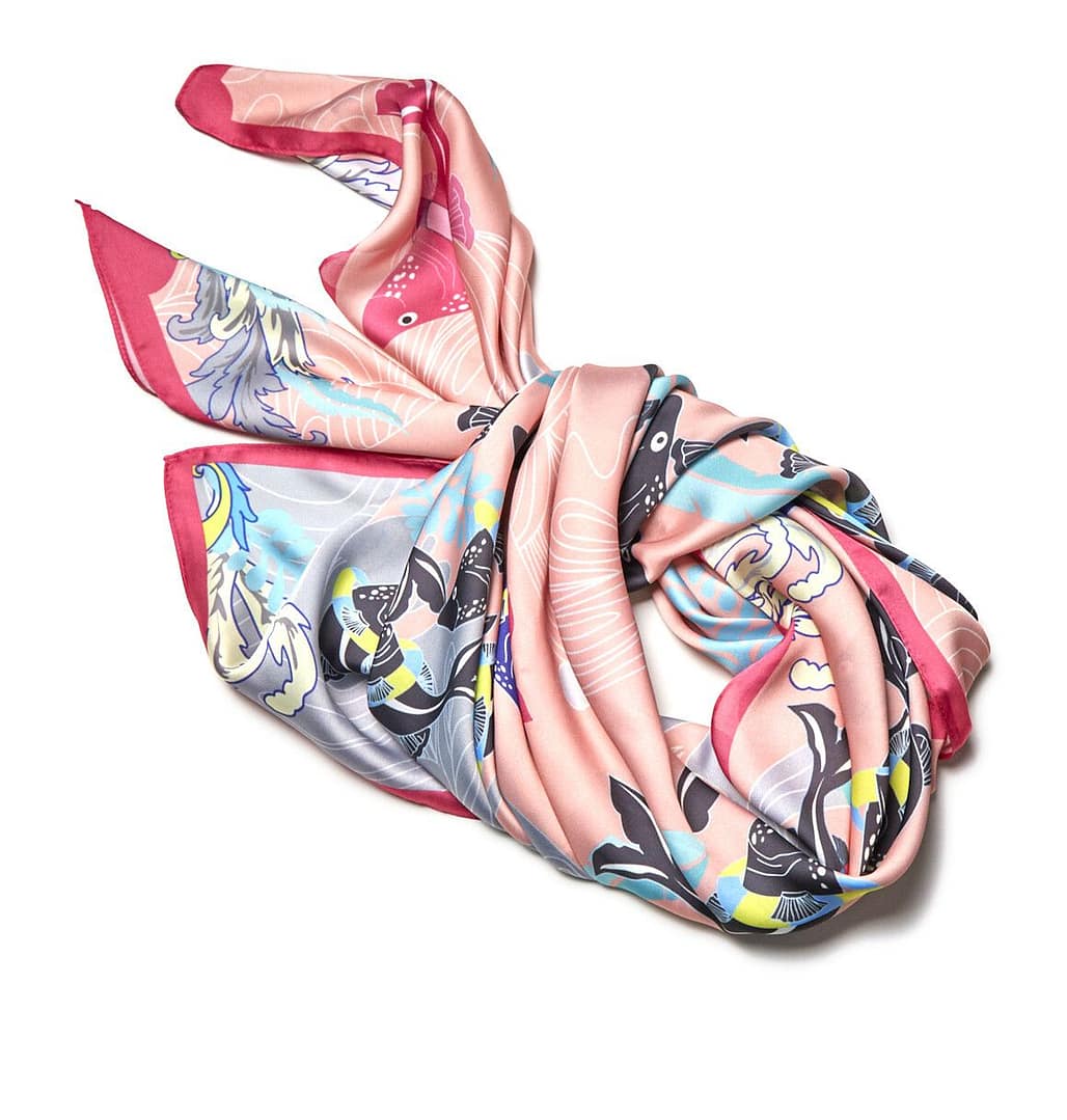 Printed slik scarf fun motives