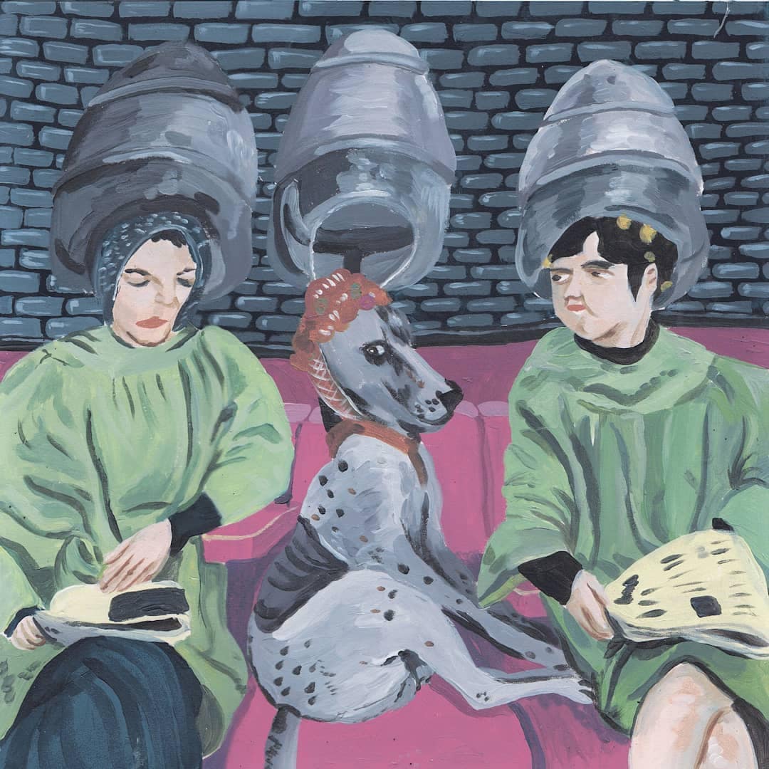 Acrylic painting, contemporary art by Clara SProus, catalan artist, with punk style.