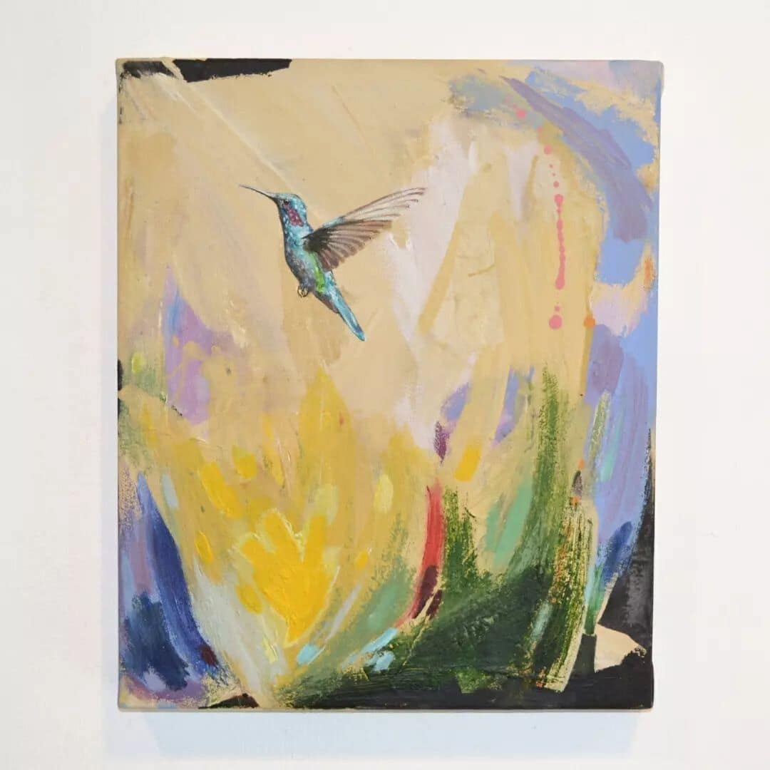 JAC Bezer painting hummingbird, birds paintings by Joe Bezer Barcelona based artist