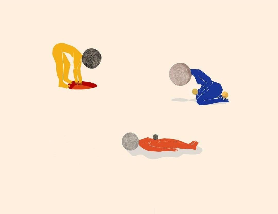 Modern illustrations, digital illustration from Barcelona artists created during COVID