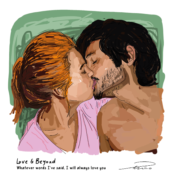 Whatever words I've said, I will always love you, digital illustration from Love and Beyond collection by Pablo Peñalba