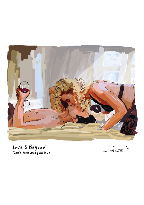 Don't turn away on love, digital illustration from the series Love&Beyond from Pablo Peñalba