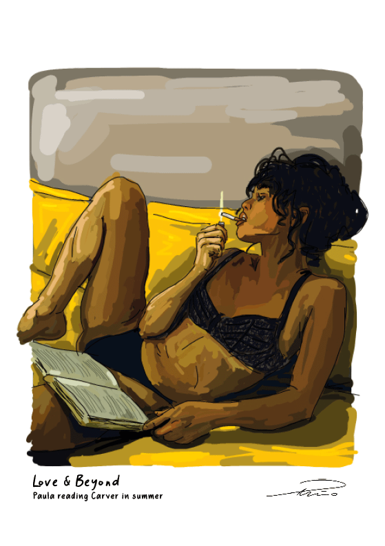 Paula reading carver in summer, from Love and beyond series, by Pablo Peñalba