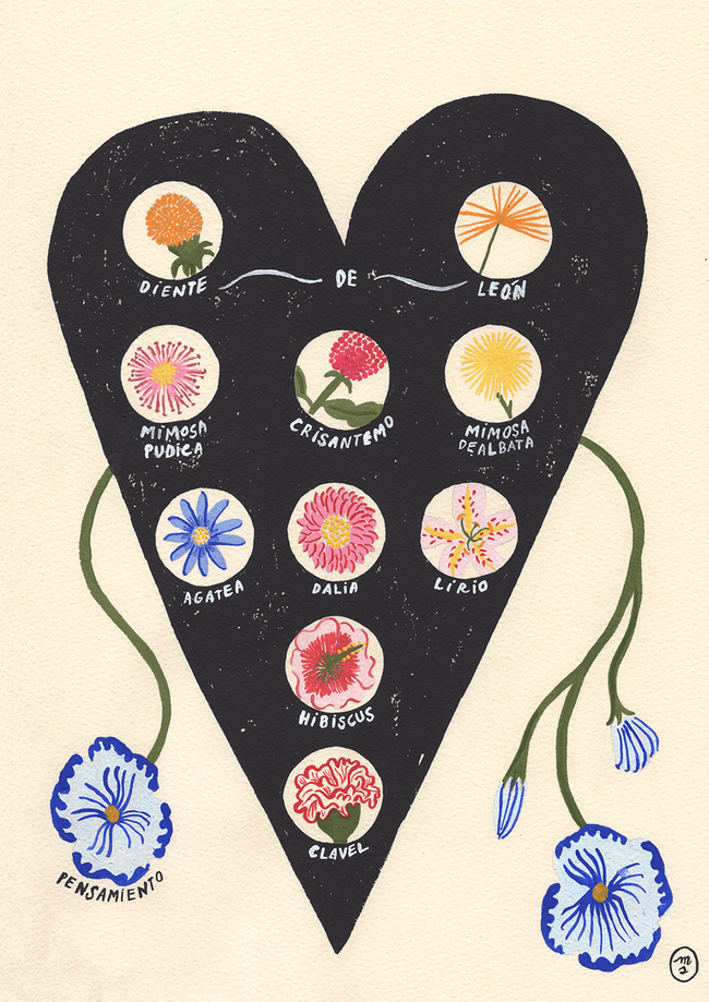 Marina Siero paintings about flowers,