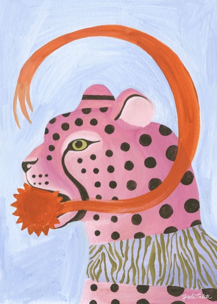 Leopardo rosa con estrella