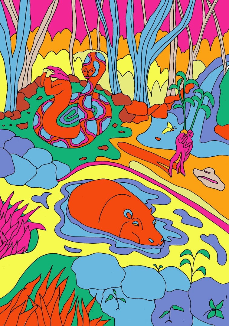 Mi familia Best digital illustrators from Barcelona, victurock new surrealism illustrated