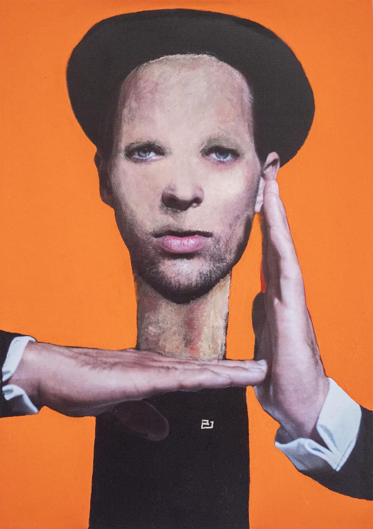 The master, original painting mixed media by Pol Gorezje