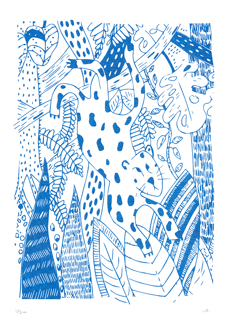 Fernanda maria illustrations, blue magritte inspired prints