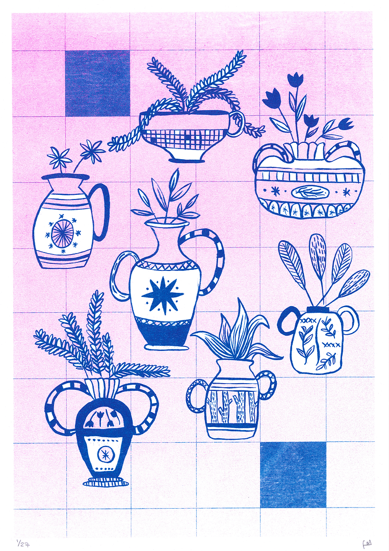 Matisse inspired illustration, beautiful poster made by Fernanda Maria, a local artist originally from Chile and based in Barcelona