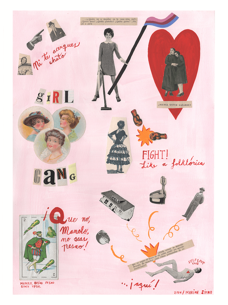 Digital print feminist art, collage