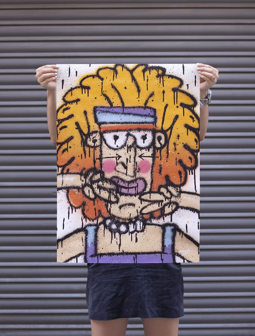 Borneo modofoker original painting, artist based in barcelona from Paam Project gallery
