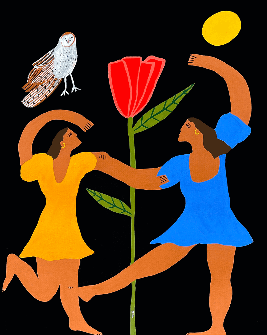 Aida Faura painting, bonds, friendship, rituals