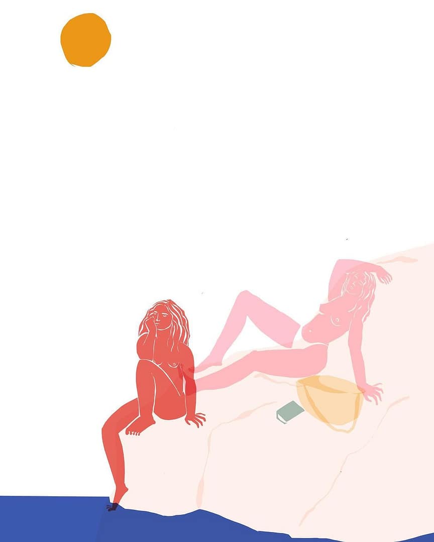 Garoine Barcelona digital illustrator, ilustradora mediterranean vibes artista emergente posters by upcoming artist
