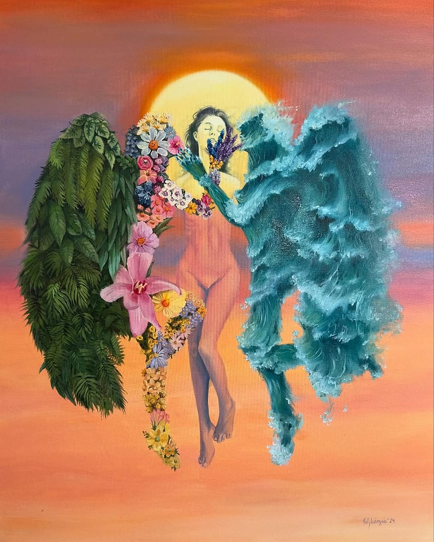 HOLY TRINITY / Oil on canvas / 65 x 91 cm / Original painting made by Holy Katerina, ukranian artist based in Barcelona