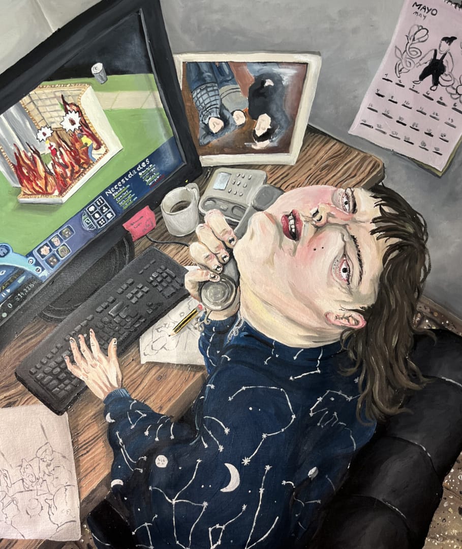 "Que si mama que estoy haciendo los deberes"