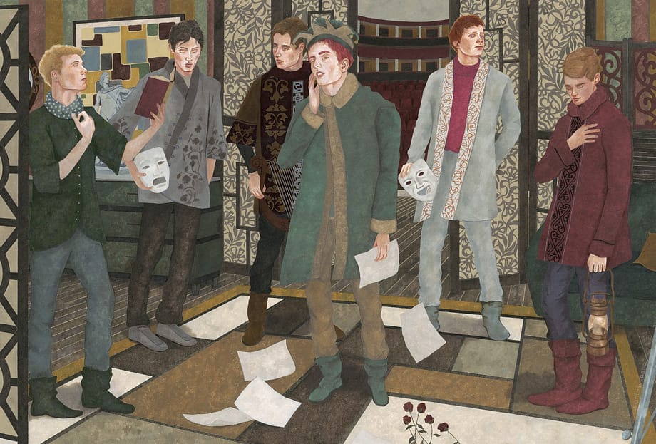 Purp teatro, Oscar Santasusagna, original painting