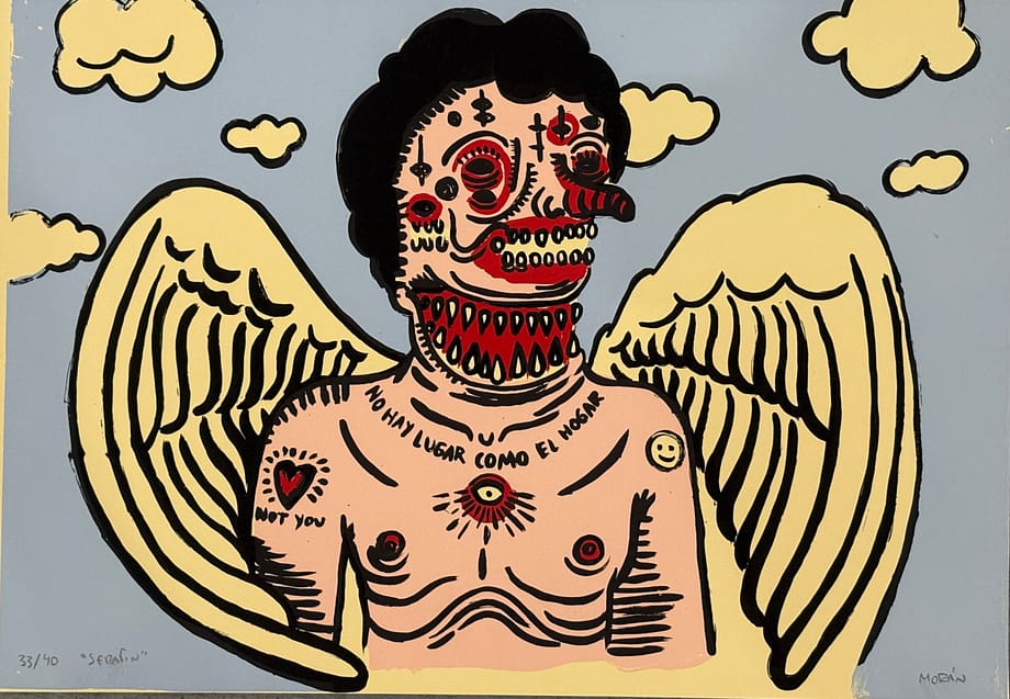 Serafín, es una serigrafia a 5 colores del artista mexicano Jorge Moran, producida en la galería tapatía No somos nada.