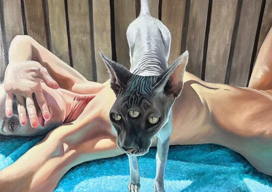 YOU’RE WELCOME / Oil on canvas / 91 x 66 cm Original oil painting by Holy Katerina, ukranian artist based in Barcelona