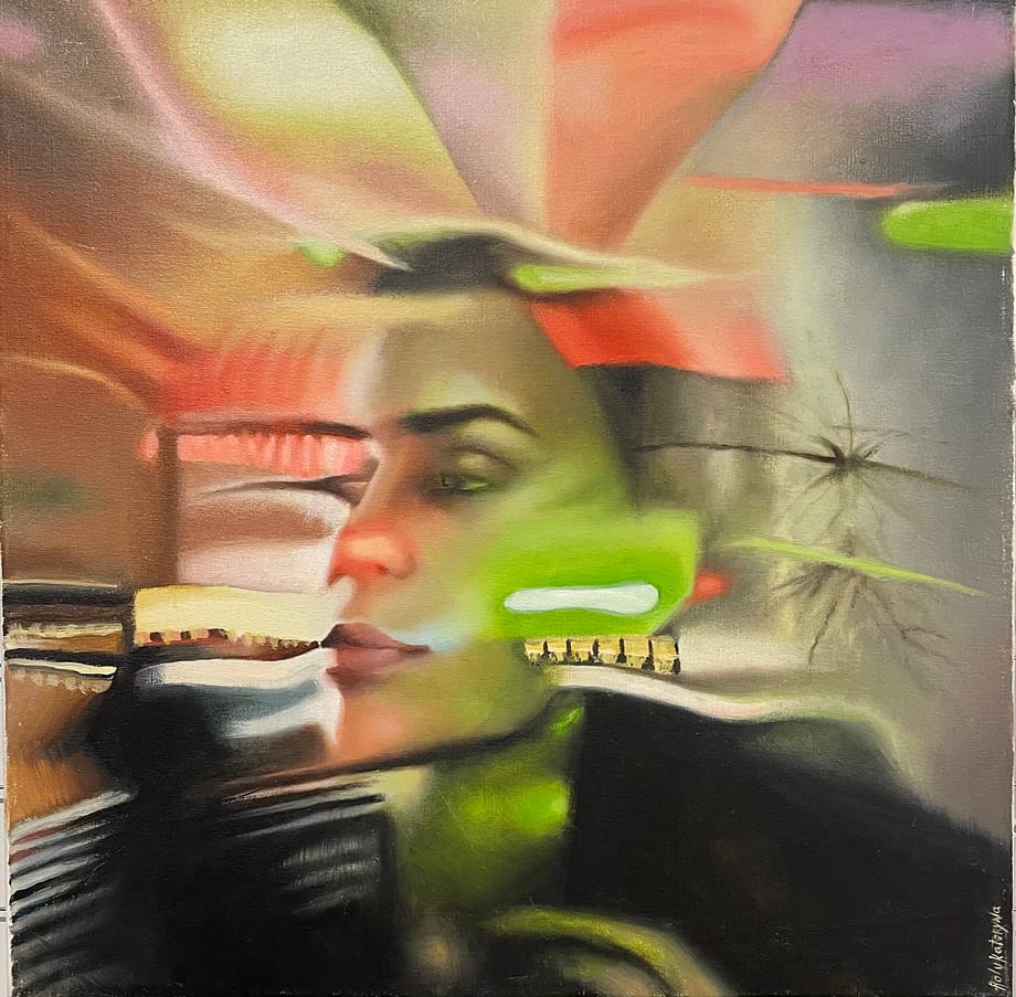 DIVISSION I / Oil on canvas / 40 x 40 cm ORIGINAL PAINTING BY UKRANIAN ARTIST BASED IN BARCELONA, HOLY KATERINA