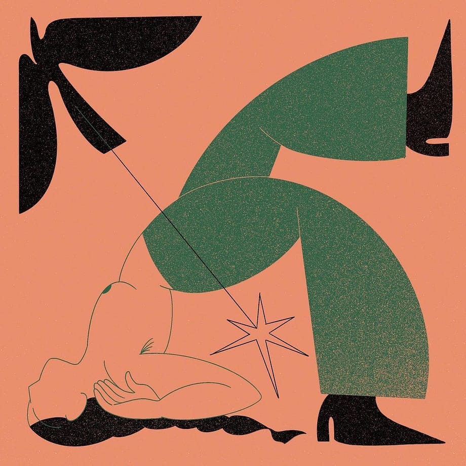 Digital illustration female Mexican artist, deep feelings freedom and womanhood