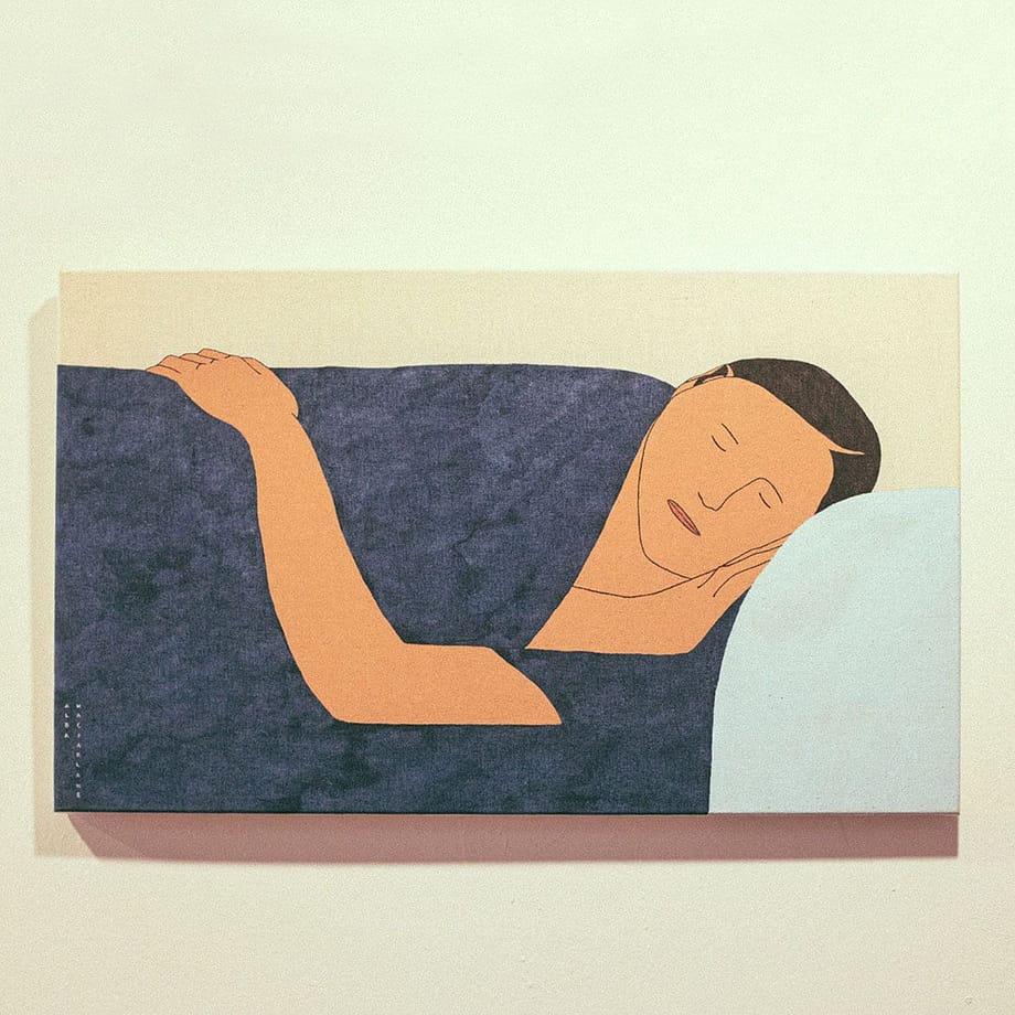 Original painting sleeping woman, affordable art from barcelona artist