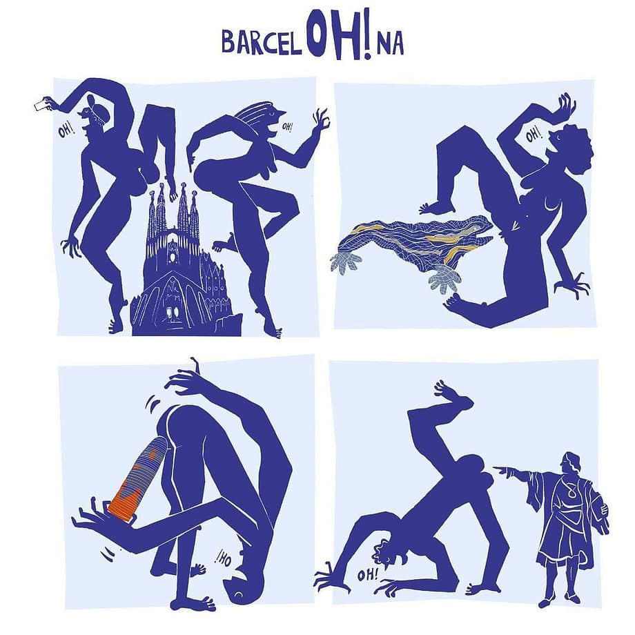 Barcelona funny illustration artista de Barcelona Garoine