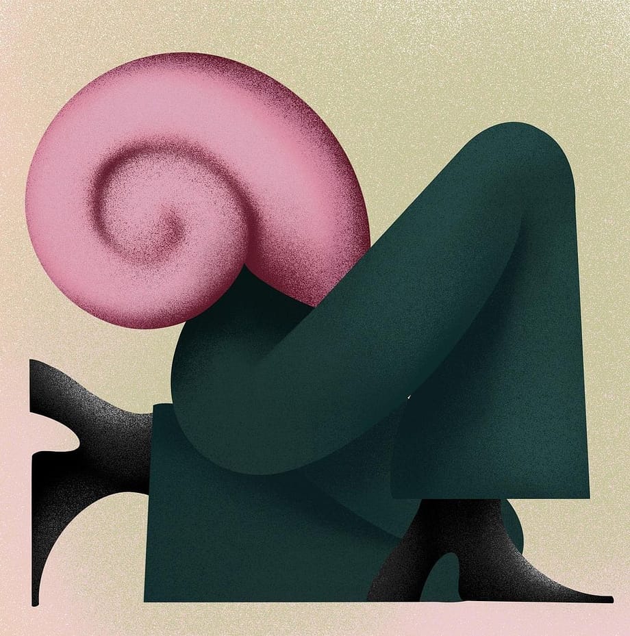 Digital illustration reinterpretarse self love deep thoughts deep feelings