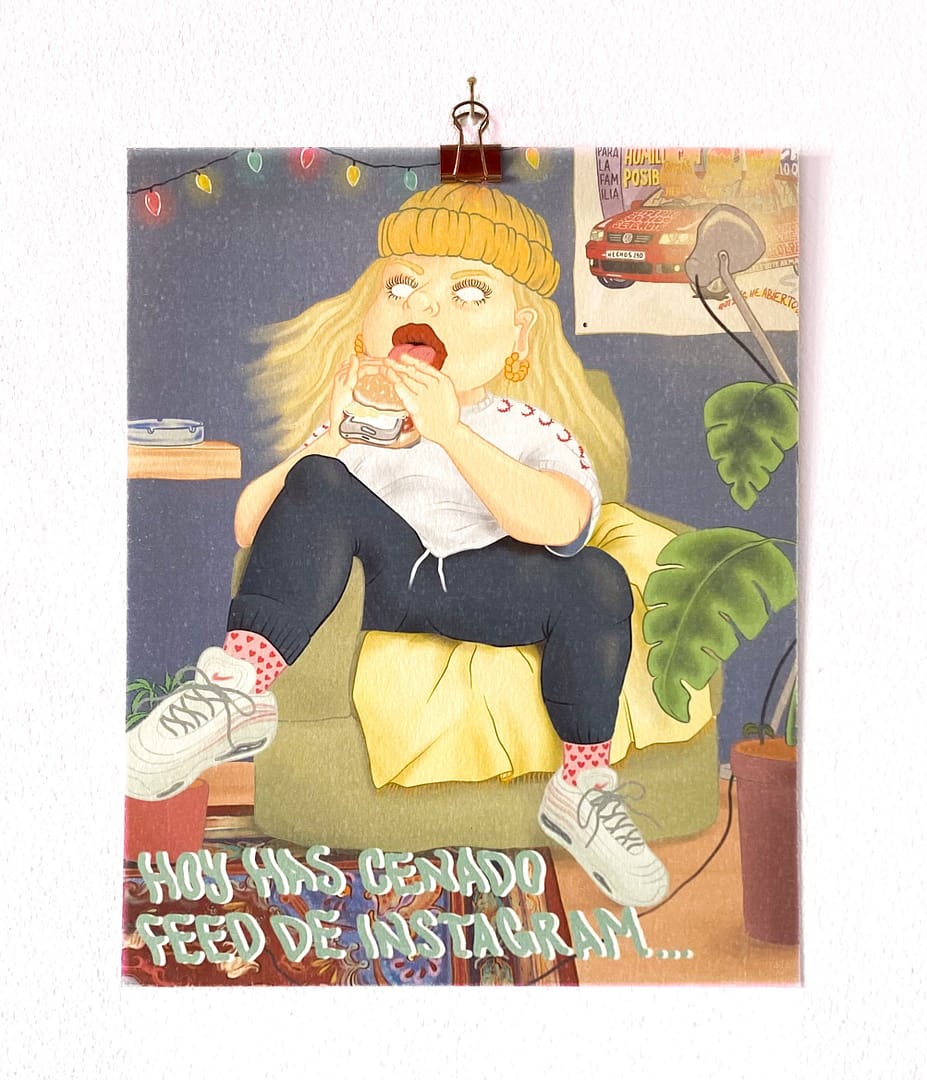 Cenando feed de instagram